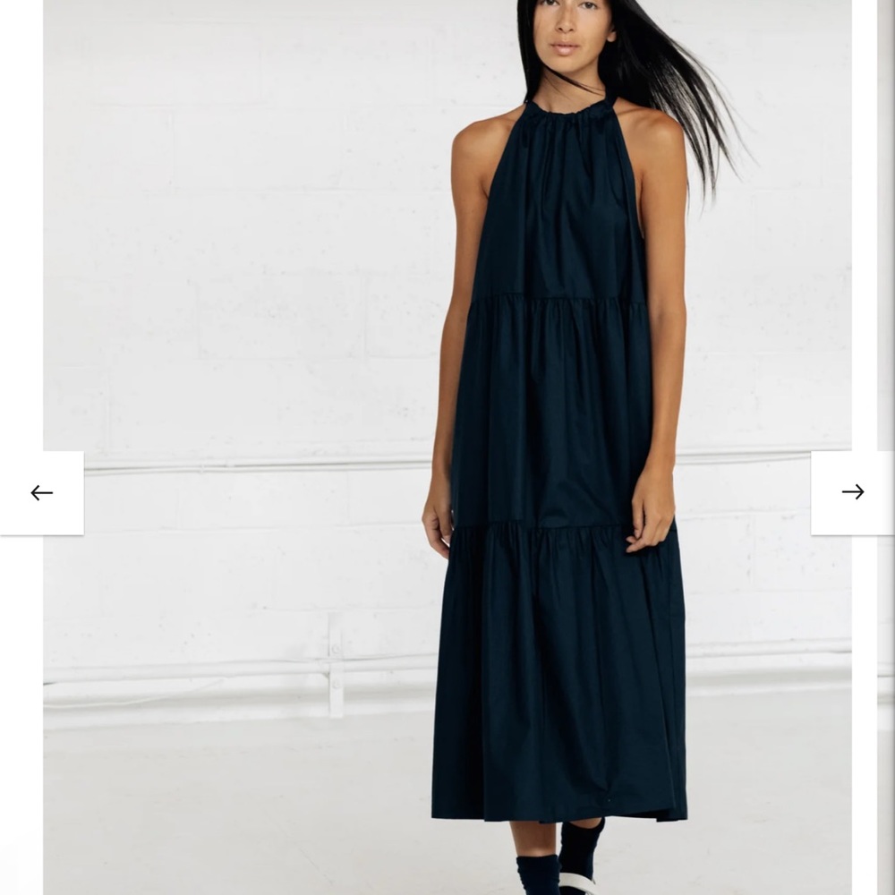 NWOT Paper Label, Navy blue, cotton, maxi length, halter dress by PaperLabel.